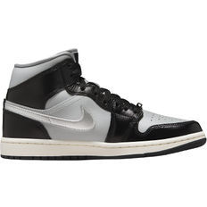 Nike Air Jordan 1 Mid SE W - Black/Light Smoke Grey/Sail/Metallic Silver