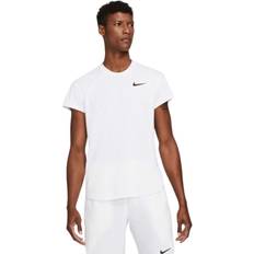 Nike Court Breathe Slam Top White/Black, Male, Tøj, T-shirt, Tennis, Hvid/Sort