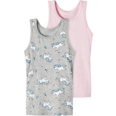 9-12M - Mädchen Tanktops Name It Baby Tank Top 2-pack - Grey Melange