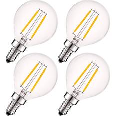 Light Bulbs Luxrite 40-Watt Equivalent G16.5 Dimmable Edison LED Bulbs UL Listed 2700K Warm White 4-Pack