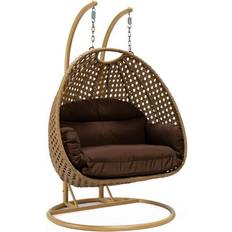 Brown Outdoor Hanging Chairs Leisuremod Mendoza Egg Swing