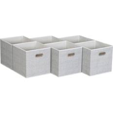 Household Essentials White Mix of 6 Open Cube Basket