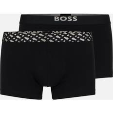HUGO BOSS Stretch Men's Underwear HUGO BOSS Men's Orange Pack Mens Silver Trunks Black/Black 001