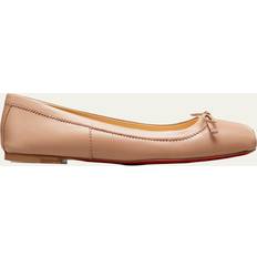 Christian Louboutin Women Low Shoes Christian Louboutin Blush Mamadrague Bow-embellished Leather Ballet - Nude