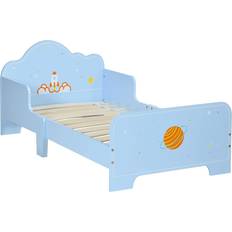 Kids Toddler Bed with Rocket & Plants Patterns