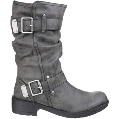 Grau Hohe Stiefel Rocket Dog Trumble Buckle Detail Calf - Grey