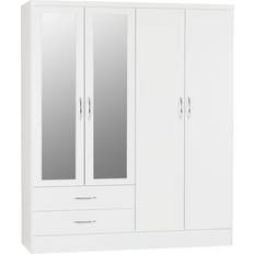 SECONIQUE Nevada White Gloss Wardrobe 154x182.5cm