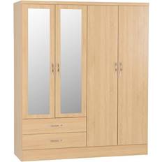Metal - Natural Wardrobes SECONIQUE Nevada Sonoma Oak Effect Wardrobe 154x183cm