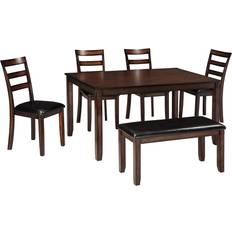 Dining sets with bench Ashley Coviar Dining Set 36x60" 6pcs