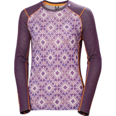 Helly Hansen Women’s Lifa Merino Midweight Graphic Long-Sleeve Crew Base Layer - Lilla