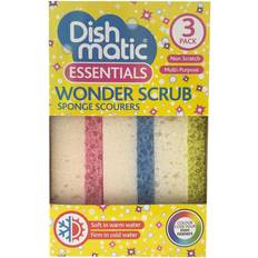 Cleaning Sponges Dishmatic Matic Dishmatic Essentials Wonder Scrub 3 Pack