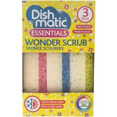 Dishmatic Non-Scratch Wonder Scrub Sponge Scourers Set of 3