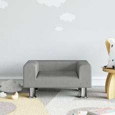 Muebles de Asiento vidaXL Sofá Para Niños De Terciopelo Gris Claro 50x40x26.5 cm