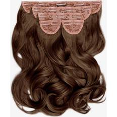 Super Thick Blow Dry Wavy Clip In Hair Extensions 16 inch Chestnut 5-pack