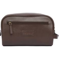 Toiletry Bags Barbour Leather Wash Bag, Dark Brown