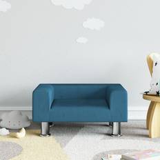 Muebles de Asiento vidaXL Sofá Para Niños De Terciopelo Azul 50x40x26.5 cm