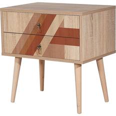 Multifärgade Sängbord Hanah Home Katherine Oak/Red Sängbord