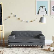 vidaXL sofa til børn 70x45x30 fløjl mørkegrå