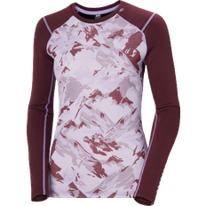 Helly Hansen Women’s Lifa Merino Midweight Graphic Long-Sleeve Crew Base Layer - Hickory Mou