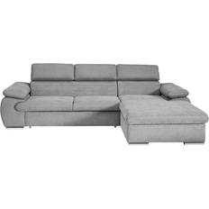 Polyester Möbel Poco Como Gray Brown Sofa 284cm 4-Sitzer