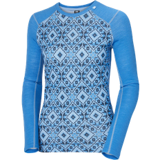 Helly hansen lifa merino graphic crew Helly Hansen Women’s Lifa Merino Midweight Graphic Long-Sleeve Crew Base Layer - Ultra Blue