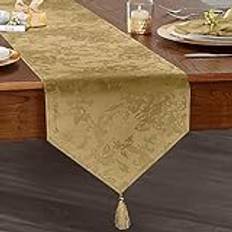 Elrene Fashions Jacquard Holiday Bordslöpare Bordsduk Guld