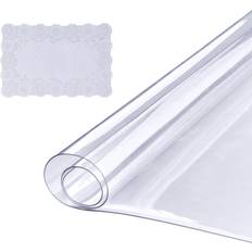 Platos, Tazas y Cubiertos VEVOR Mantel Transparente Rectángulo 61,4x30,6 cm Mantel de pvc para Mesa Espesor de 1,5mm con Esquinas Redondeadas Protector de Mesa Impermeable