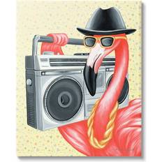 Wall Decor Stupell Industries Funky Retro Flamingo Boombox Music Geometric Pattern Graphic Art Gallery Wrapped Wall Decor