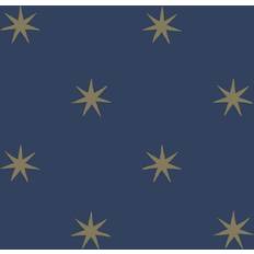 Wallpapers Navy and Metallic Gold Star Splendor Peel and Stick Wallpaper Blue