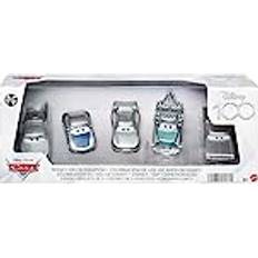 Cars Autos Cars DISNEY Pixar 5er-Pack Lightning McQueen, Sally, Hook, Flo, Ramone, Platindekoration, Maßstab 1:55, für Kinder ab 3 Jahren, HPL98