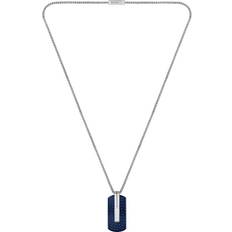 HUGO BOSS Halsband HUGO BOSS Orlando Dog Tag Necklace - Silver/Blue