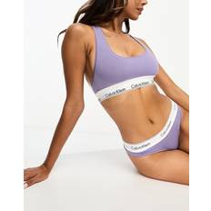 Calvin Klein Purple Bras Calvin Klein Underwear Cotton-Blend Unlined Bralette Purple