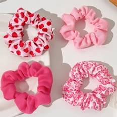 Hårprodukter Shein 4pcs Heart Pattern Scrunchie