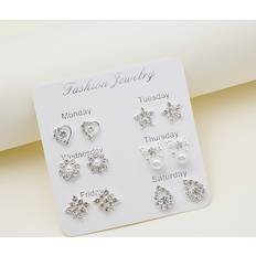 Smycken Shein 6pairs Heart & Star Stud Earrings