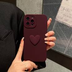 Heart Decor Phone Case for iPhone 11/13/14 Pro Max