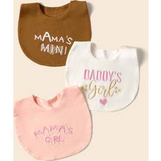 Shein 2pcs Baby Random Color Letter Embroidered Bib