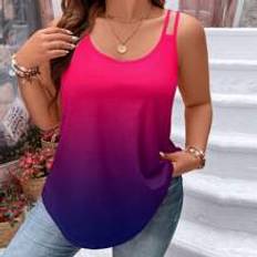 Tie Dye Tops Shein Plus Size Gradient Color Camisole Tank Top - Women's