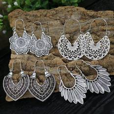 Smycken Shein 4pairs Hollow Out Flower & Geometric Design Earrings