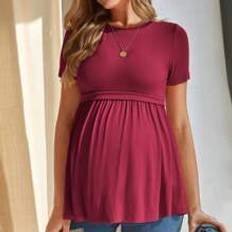 Shein Maternity Solid Peplum Tee