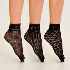 Transparent Socks Shein Hollow Out Mesh Socks - 3 Pairs