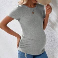 Shein Maternity Solid Ruched Side Tee