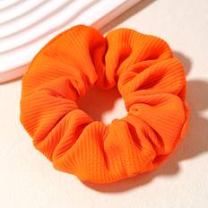 Orange Hair Ties Shein Solid Color Striped Fluorescent Hair Scrunchies