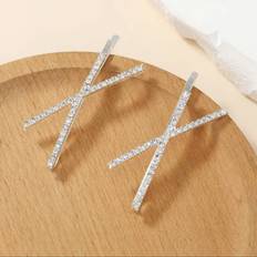 Silver Hårspännen Shein 2pcs Women Fashion Hair Clip For Hair Decoration