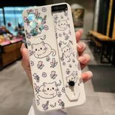 Shein Cat Print Phone Case With Hand Strap
