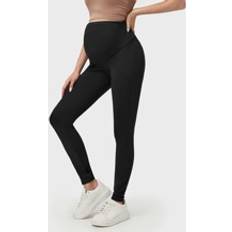Black Maternity & Nursing Wear Shein Maternity Wide Waistband Solid Leggings