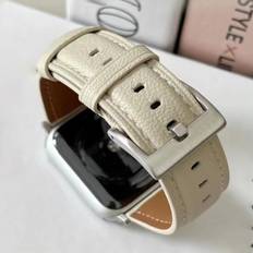 Shein Apple Watch Band Leather Strap Minimalist Beige Starlight Color