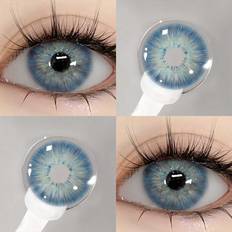 Färgade linser Kontaktlinser Shein 1 Pair Purple Gray Colored Contact Lenses Eye Makeup 14.2mm Yearly Use