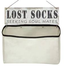 Shein Lost Socks Laundry Basket Wall Mounted,Laundry Room Wall Canvas Bag