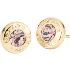 Coach Open Circle Stone Studs - Gold/Pink