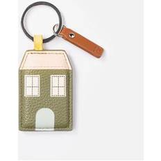 Caroline Gardner Caroline Gardner Vegan Leather Khaki New House Keyring - green/pink/silver - one